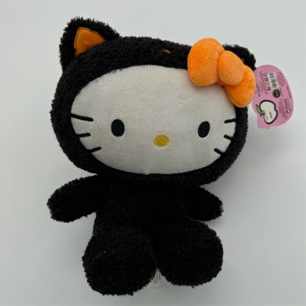 Sanrio Hello Kitty Halloween Black Cat Costume Plush Orange Bow Fiesta